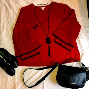 Women’s Red & Black Sweater Plus Size Sweater